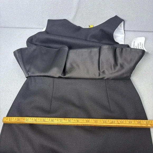 Alice + Olivia Sleeveless Peplum Dress Small  Black Wool Lined Wedding Party NWT - Picture 13 of 15